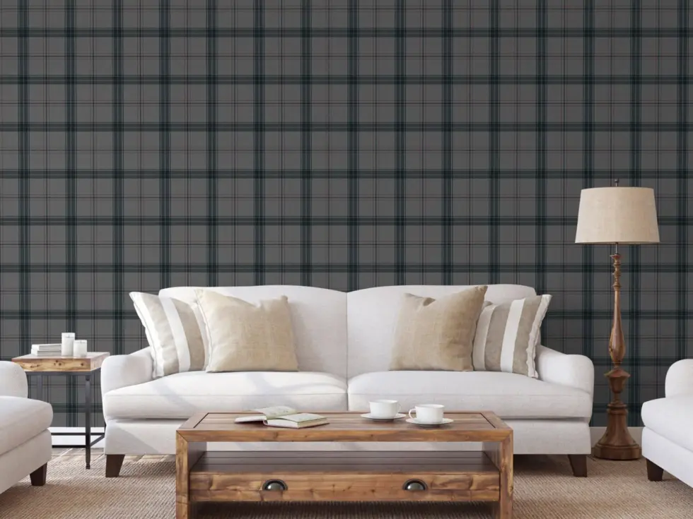 Burberry Textile Inspiration Checkered Pattern Wallpaper Black Code 3714-4 - Image 3