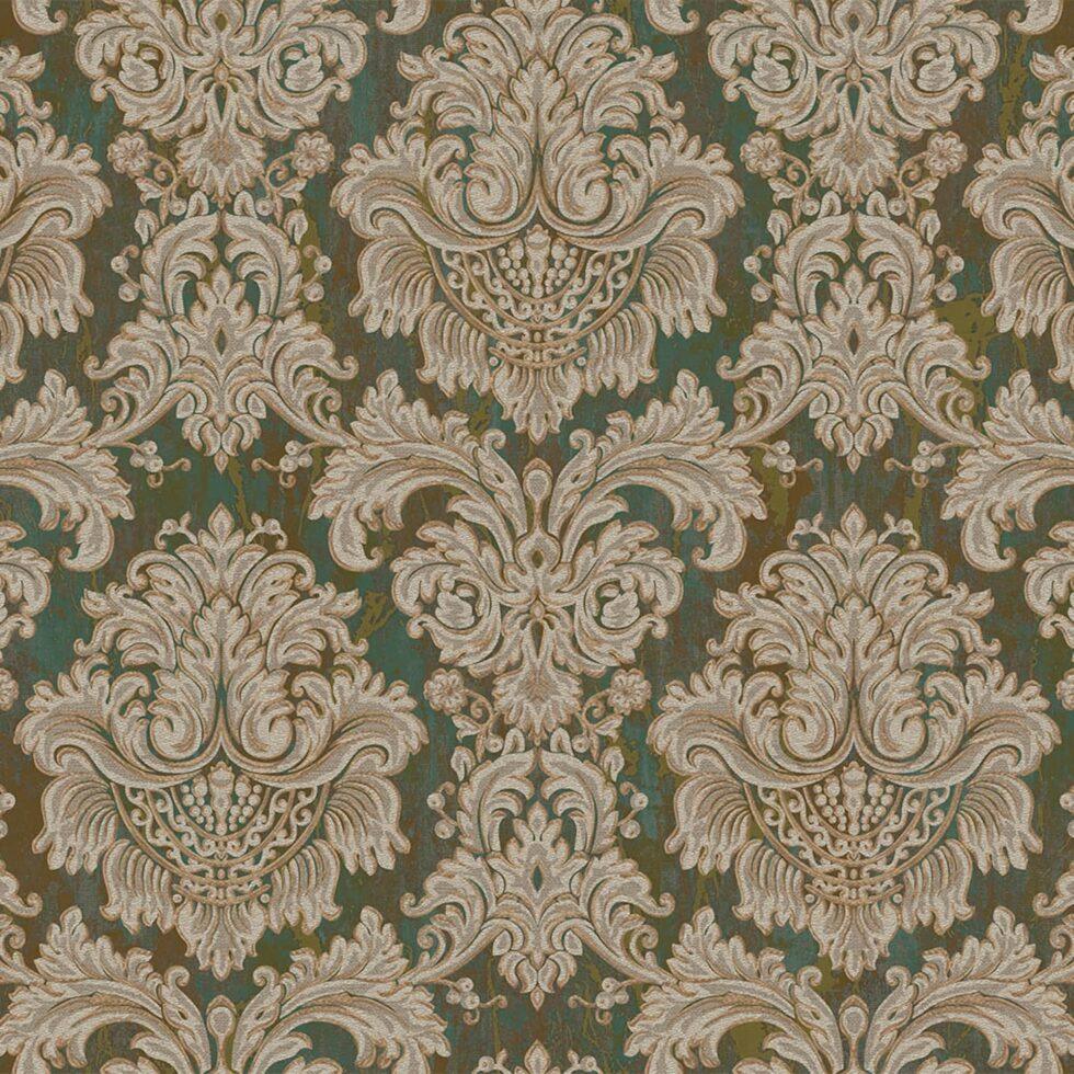 Rich baroque damask pattern wallpaper Green Code 7807-4 - Image 5