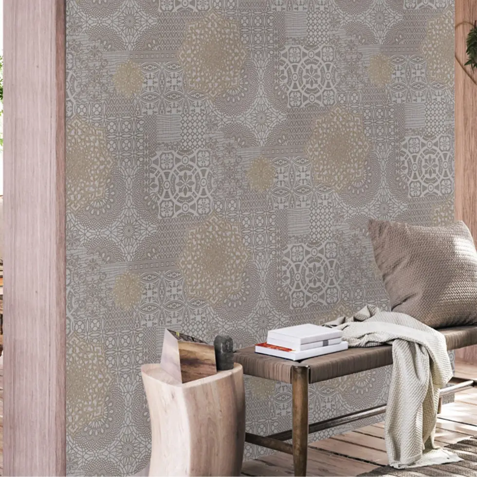 Geometric Damask Design Wallpaper Gray Code 1409-5 - Image 6