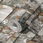 Geometric Stone Design Wallpaper Beige Code 23106-3