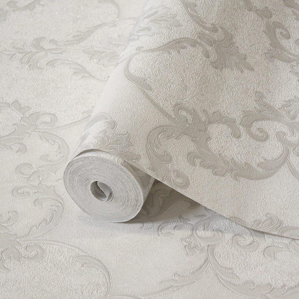 Damask Design Wallpaper Silver Code 1403-2