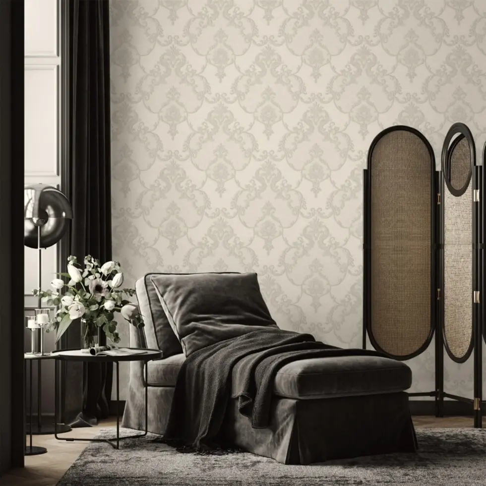 Damask Design Wallpaper Silver Code 1403-2 - Image 2