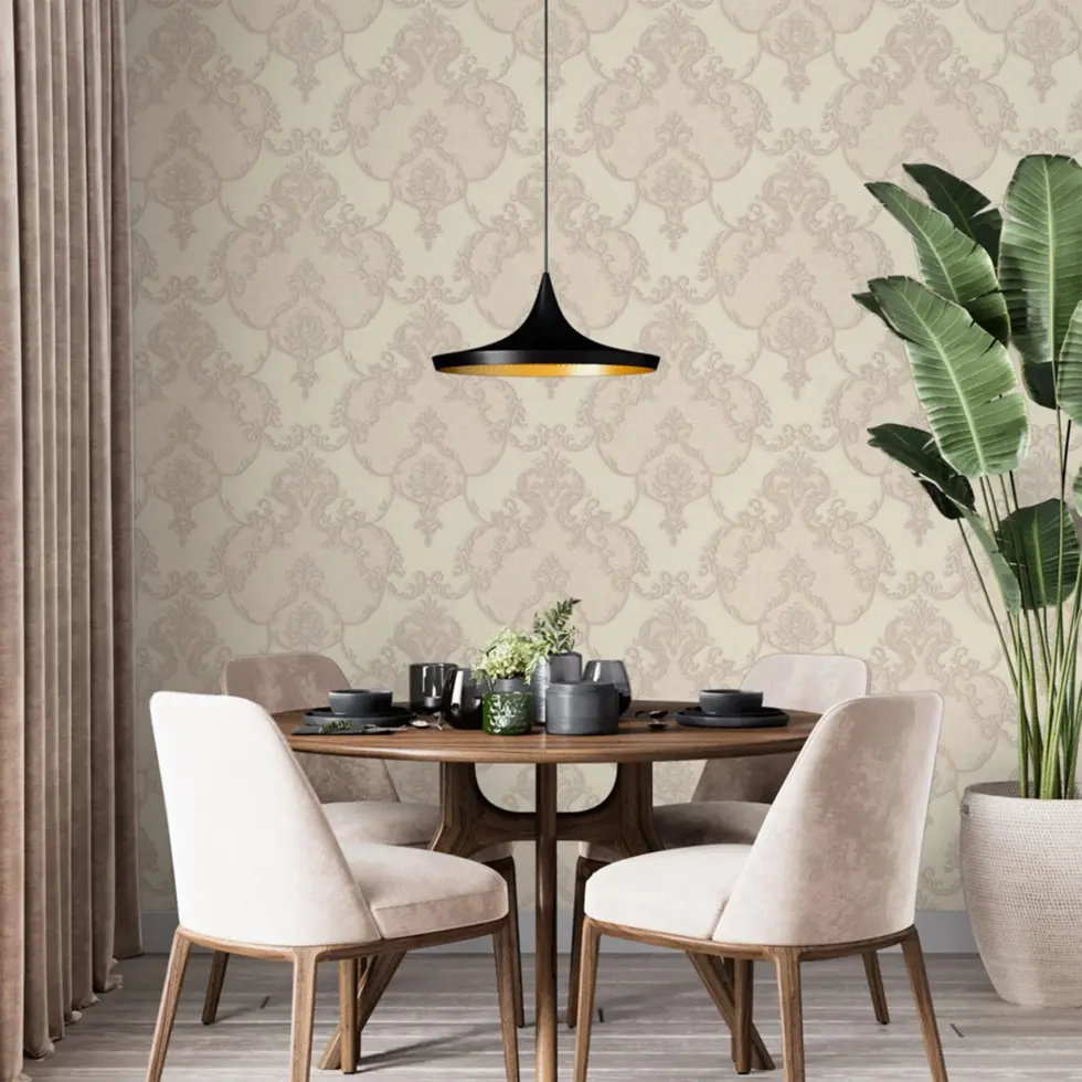 Damask Design Wallpaper Beige Code 1403-3 - Image 2