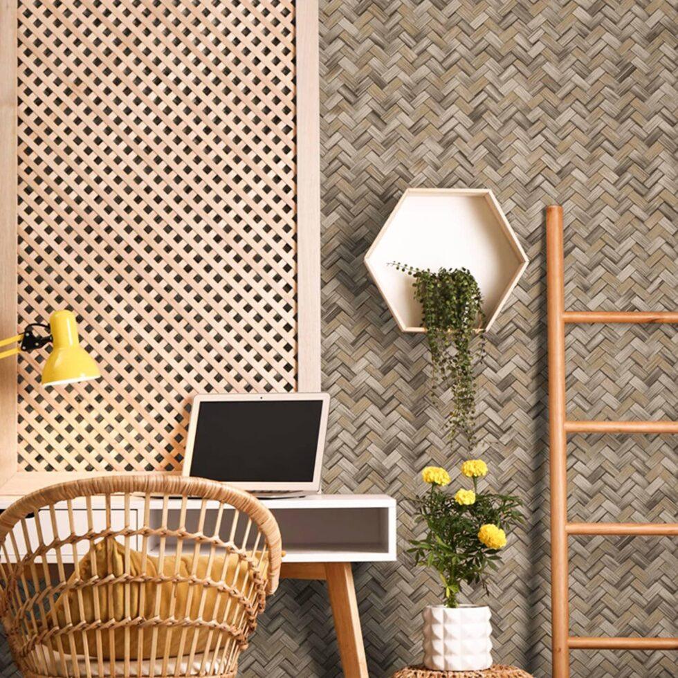 Modern Geometric Design Wallpaper Brown Code 1511-5 - Image 2