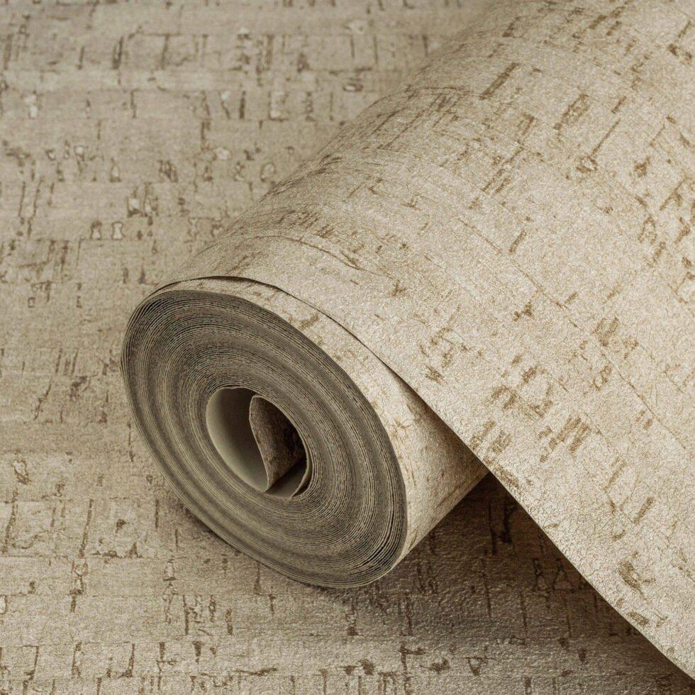 Cork Texture Inspired Modern Wallpaper Beige Code 3709-2