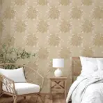 Floral detailed Rococo damask pattern wallpaper Beige Code 7805-2 - Image 2