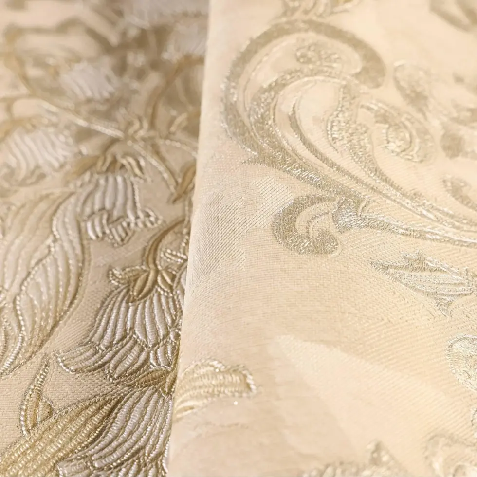 Floral detailed Rococo damask pattern wallpaper Beige Code 7805-2 - Image 4