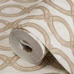 Wallpaper with stylized chain pattern Cream Code 7808-1