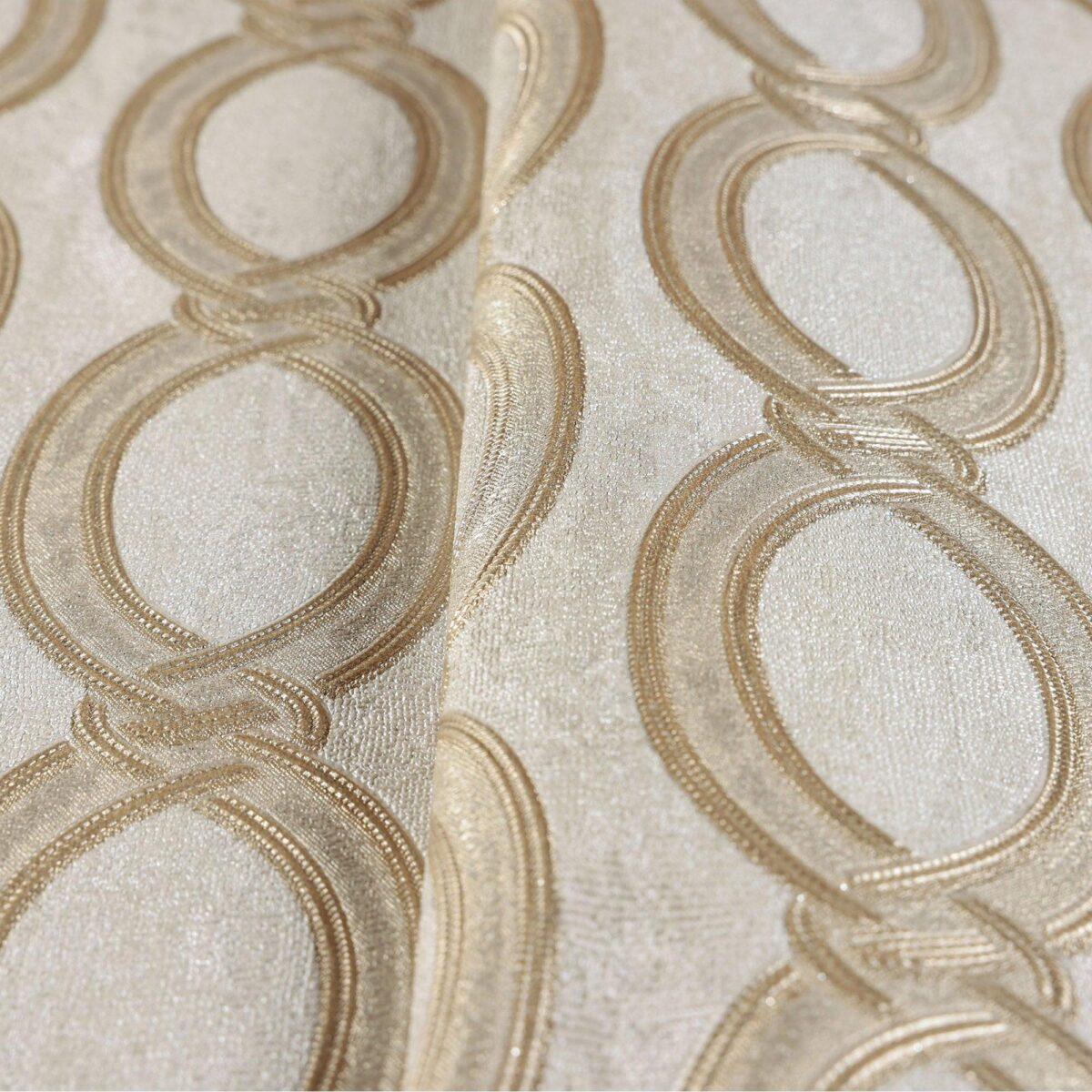 Wallpaper with stylized chain pattern Cream Code 7808-1 - Image 4