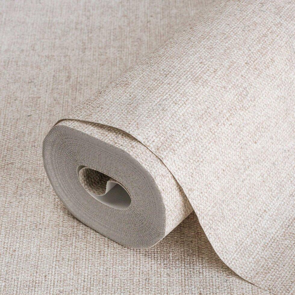 Smooth linen textile texture wallpaper Light Beige Code 7816-6