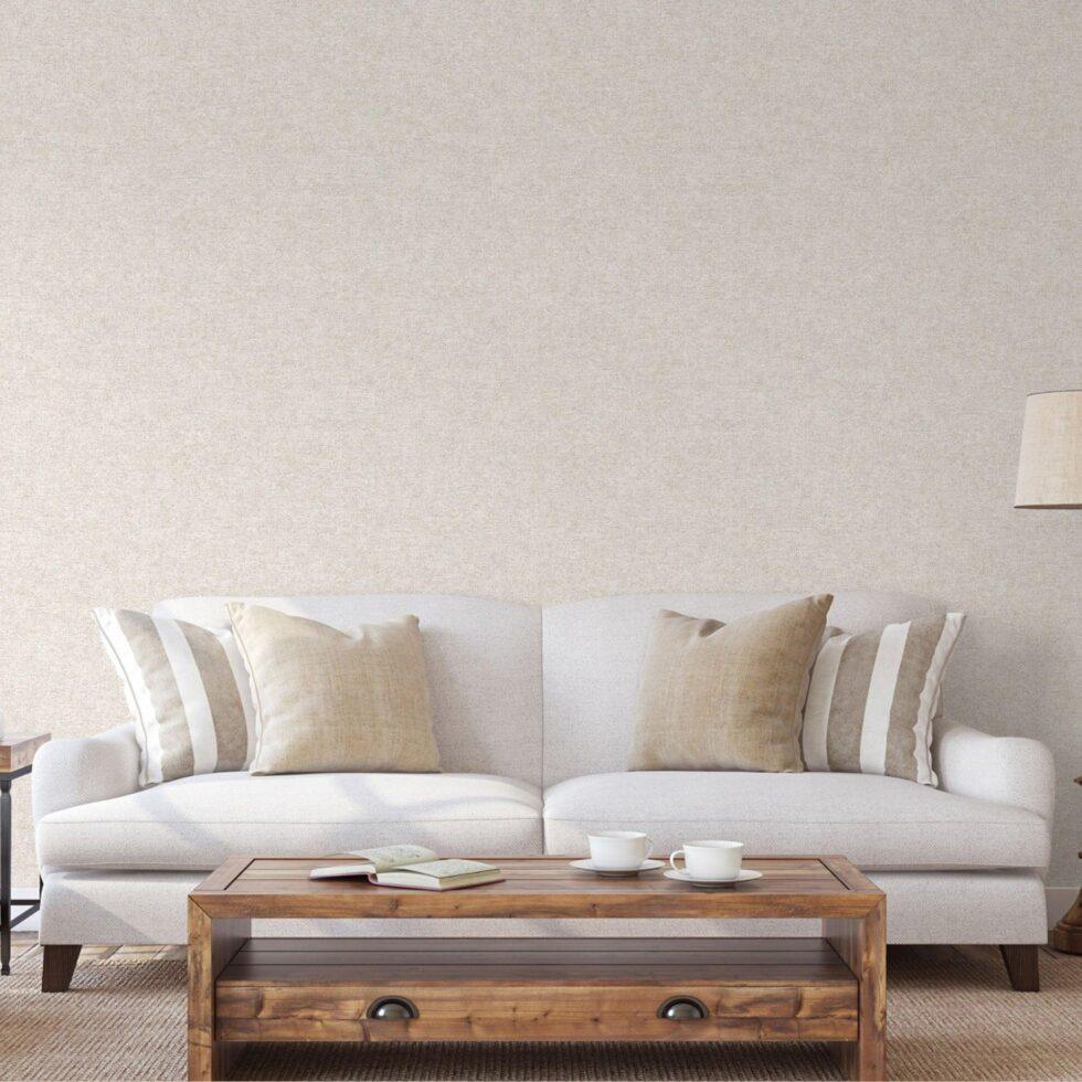 Smooth linen textile texture wallpaper Light Beige Code 7816-6 - Image 6