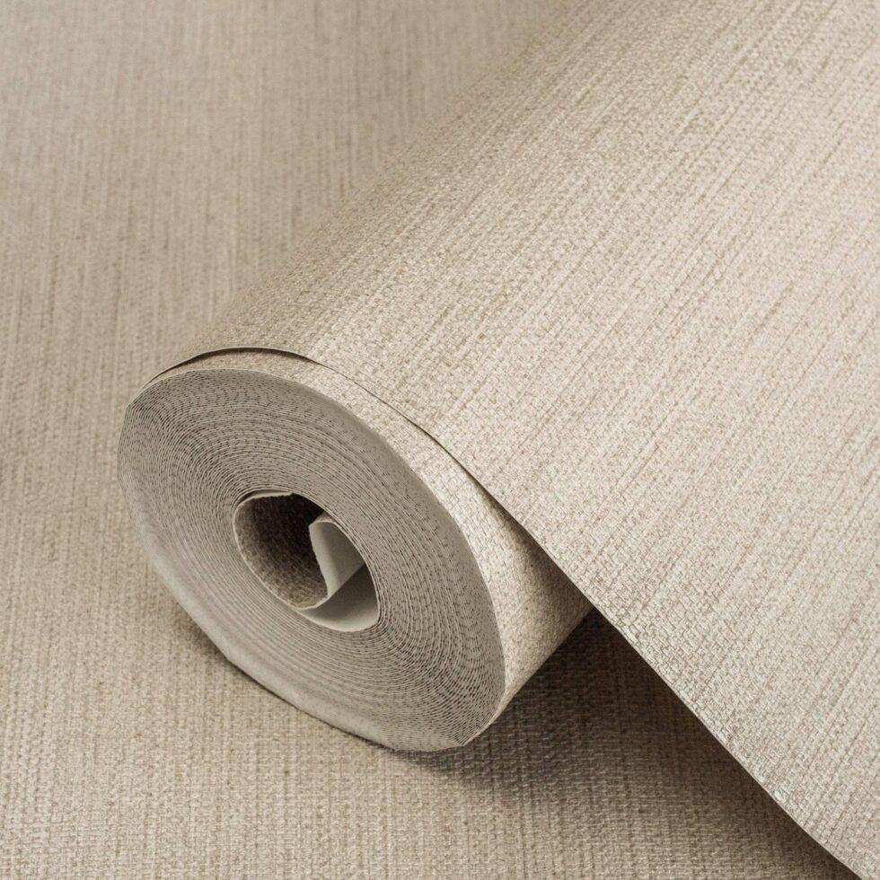 Natural Fabric Burlap Texture Wallpaper Beige Code 3707-3