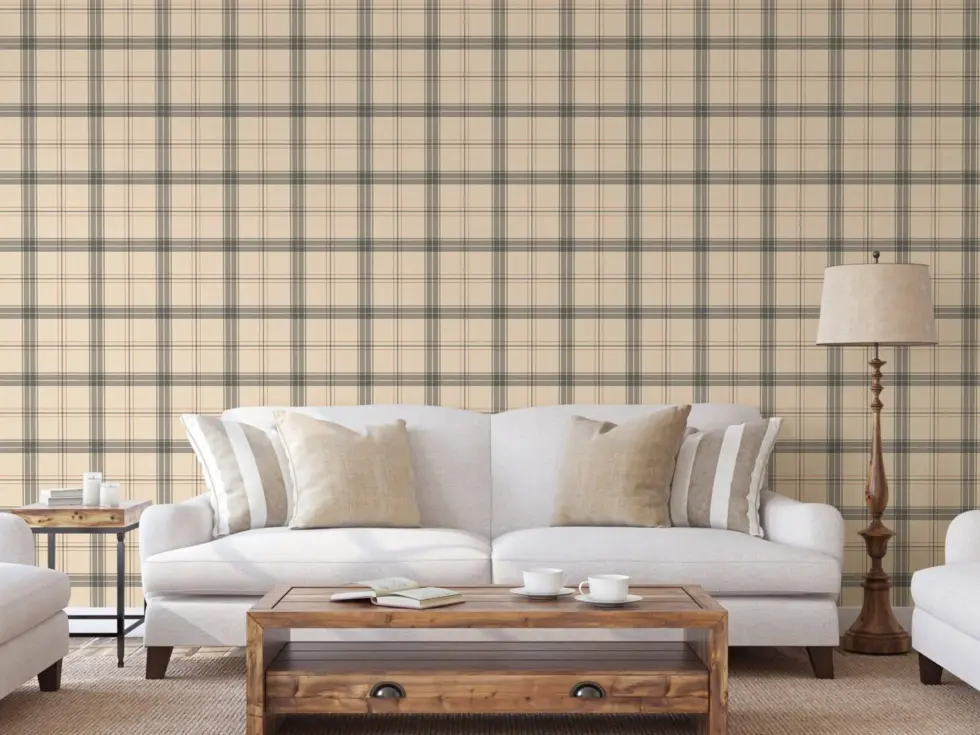 Burberry Textile Inspiration Checkered Pattern Wallpaper Brown Code 3714-3 - Image 3