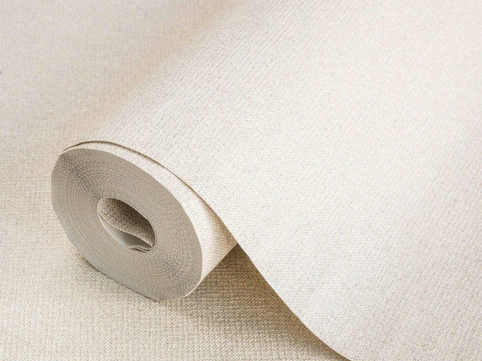 Rough Natural Linen Fabric Pattern Wallpaper Cream Code 3719-2