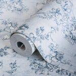 Floral Pattern Trend Wallpaper Blue White Code 9914-2