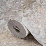 Floral detailed Rococo damask pattern wallpaper Gray Code 7805-5