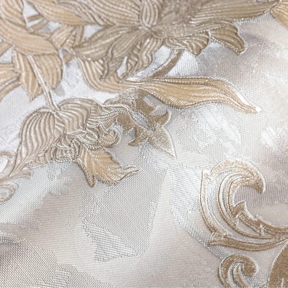 Floral detailed Rococo damask pattern wallpaper Gray Code 7805-5 - Image 3