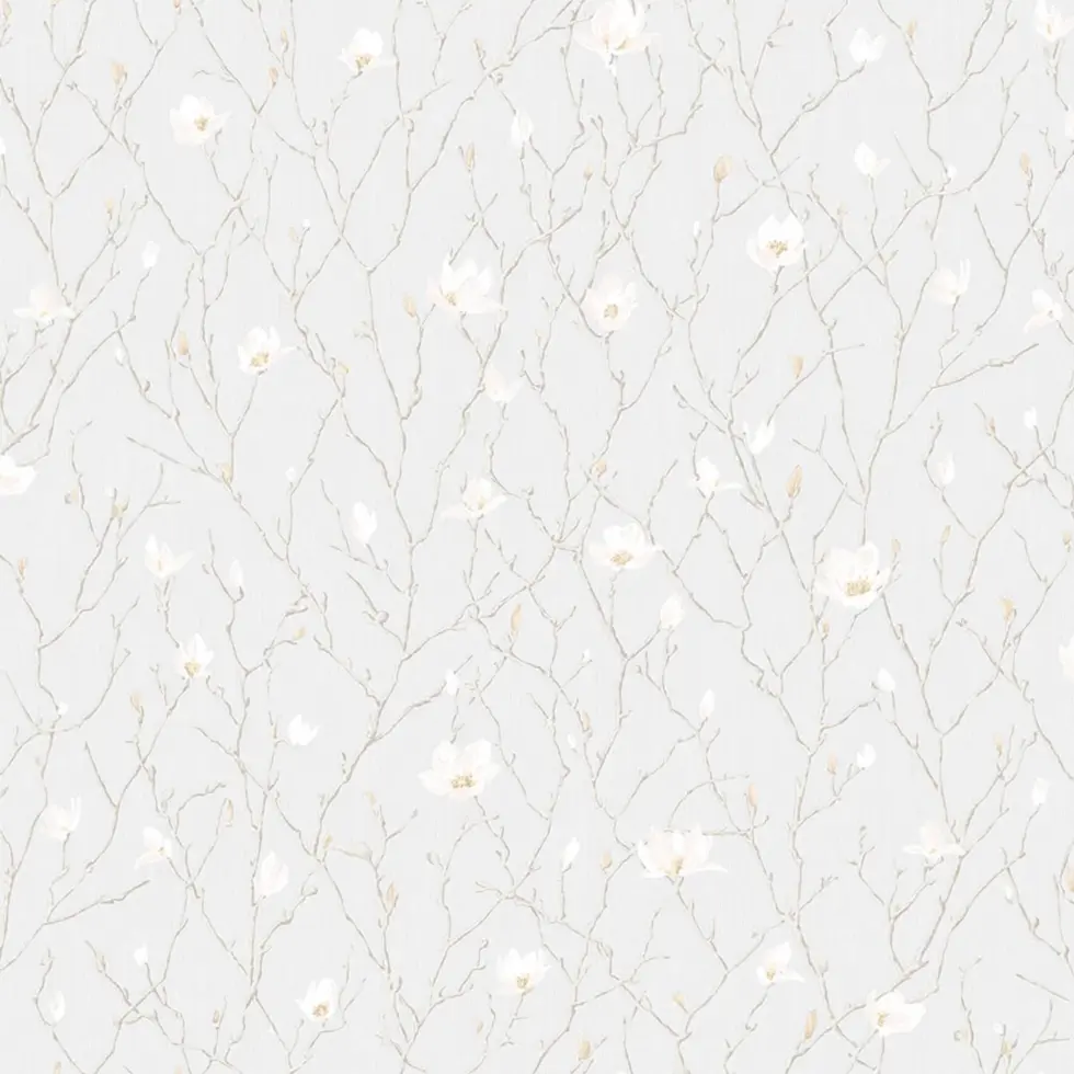 Branches of Tree in Blossom - flower motif wallpaper White Code 7800-1 - Image 4