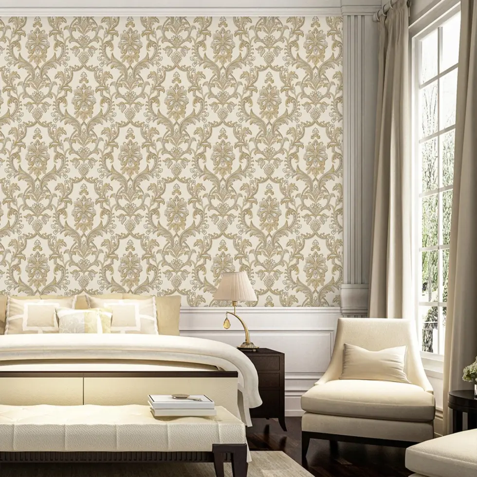 Classic Damask Design Wallpaper Beige Code 1407-5 - Image 2