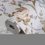 Floral damask with blooming roses ornament wallpaper Purple Code 7803-3