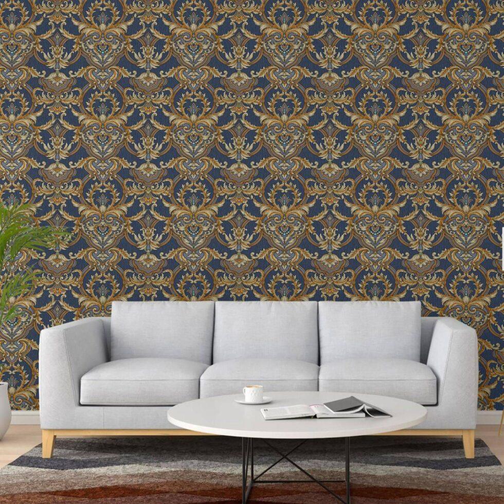 Classical Damask Wallpaper Blue Code 1308-5 - Image 2