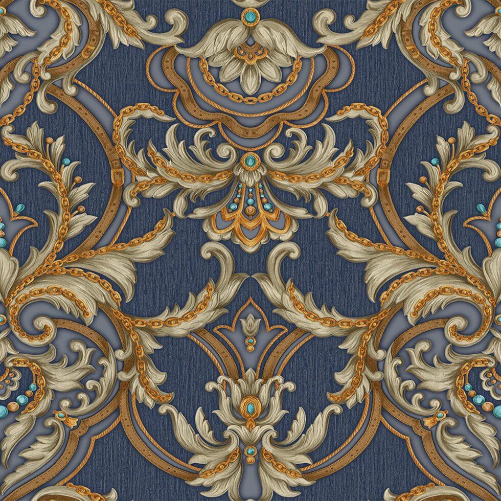 Classical Damask Wallpaper Blue Code 1308-5 - Image 5