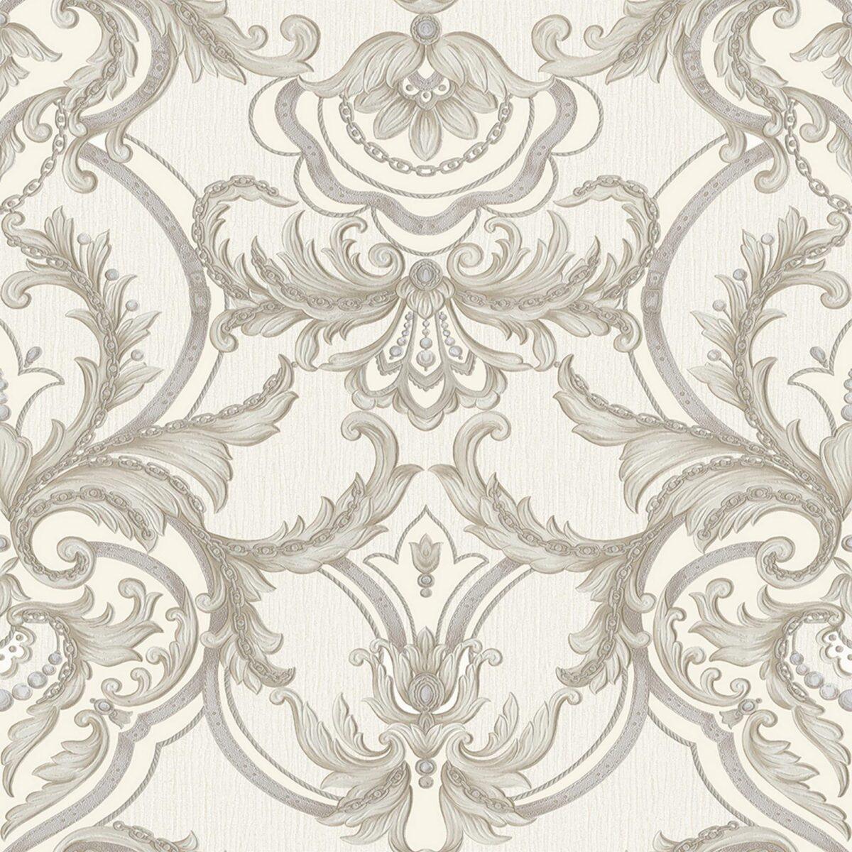 Classical Damask Wallpaper White Code 1308-1 - Image 5