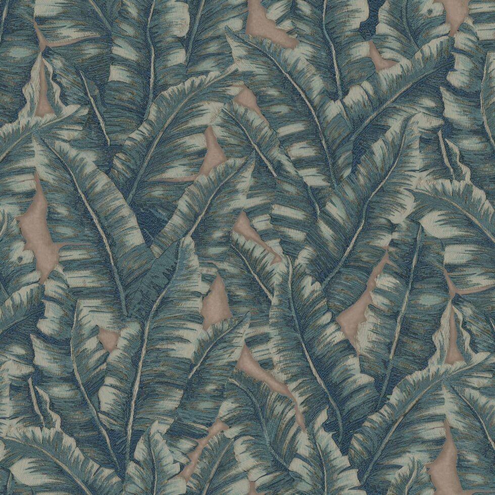 Banana Leaf Design Wallpaper Blue Code 1507-5 - Image 5