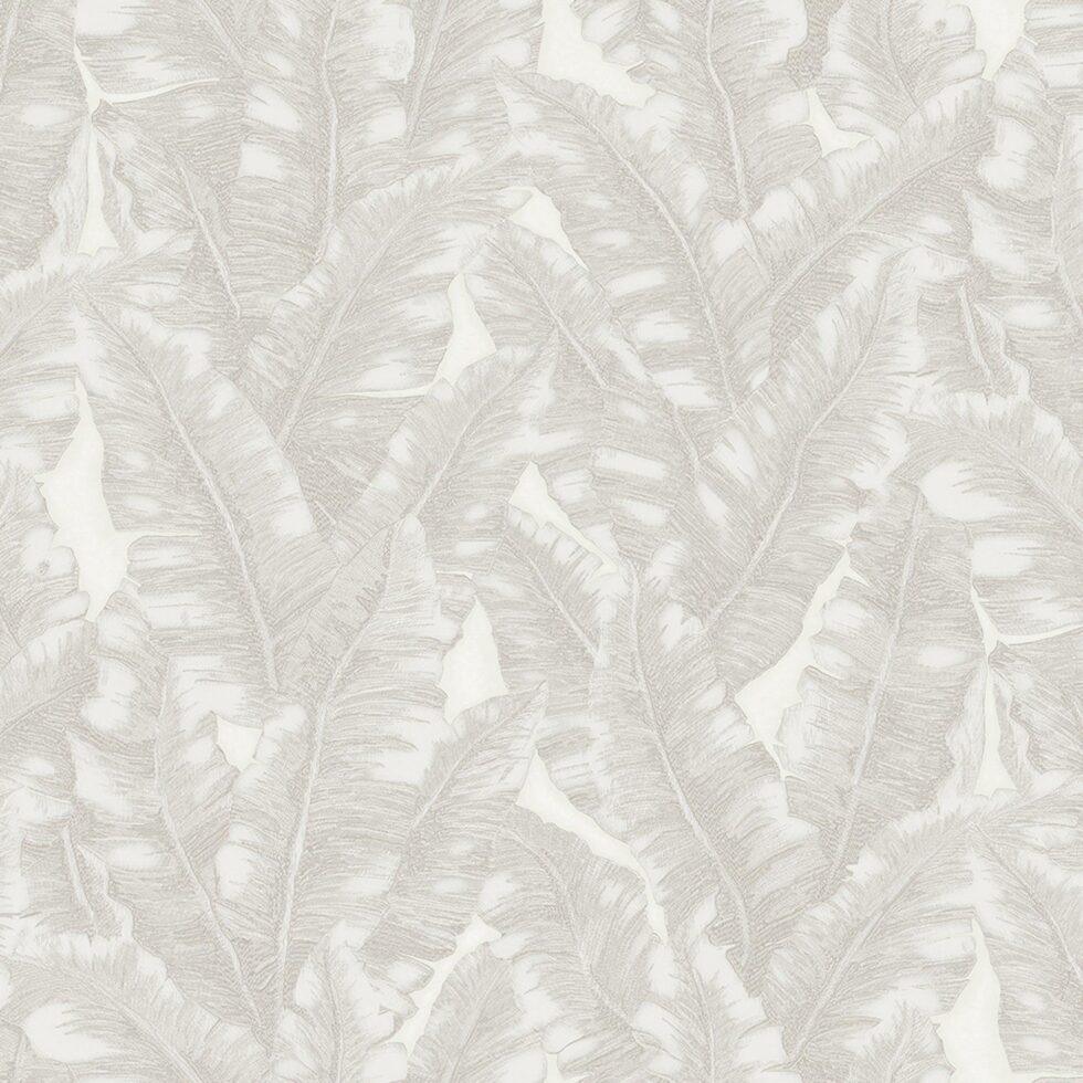 Banana Leaf Design Wallpaper White Code 1507-1 - Image 4