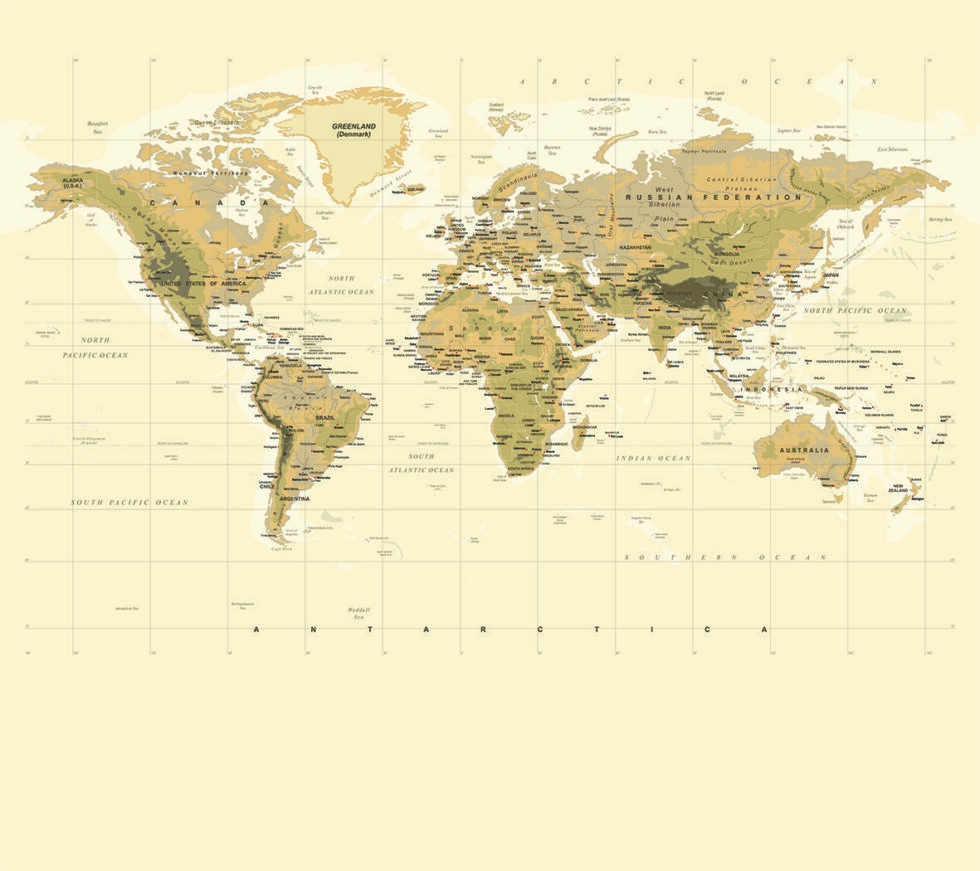 Code M903 - World Map Mural Wallpaper - Image 2