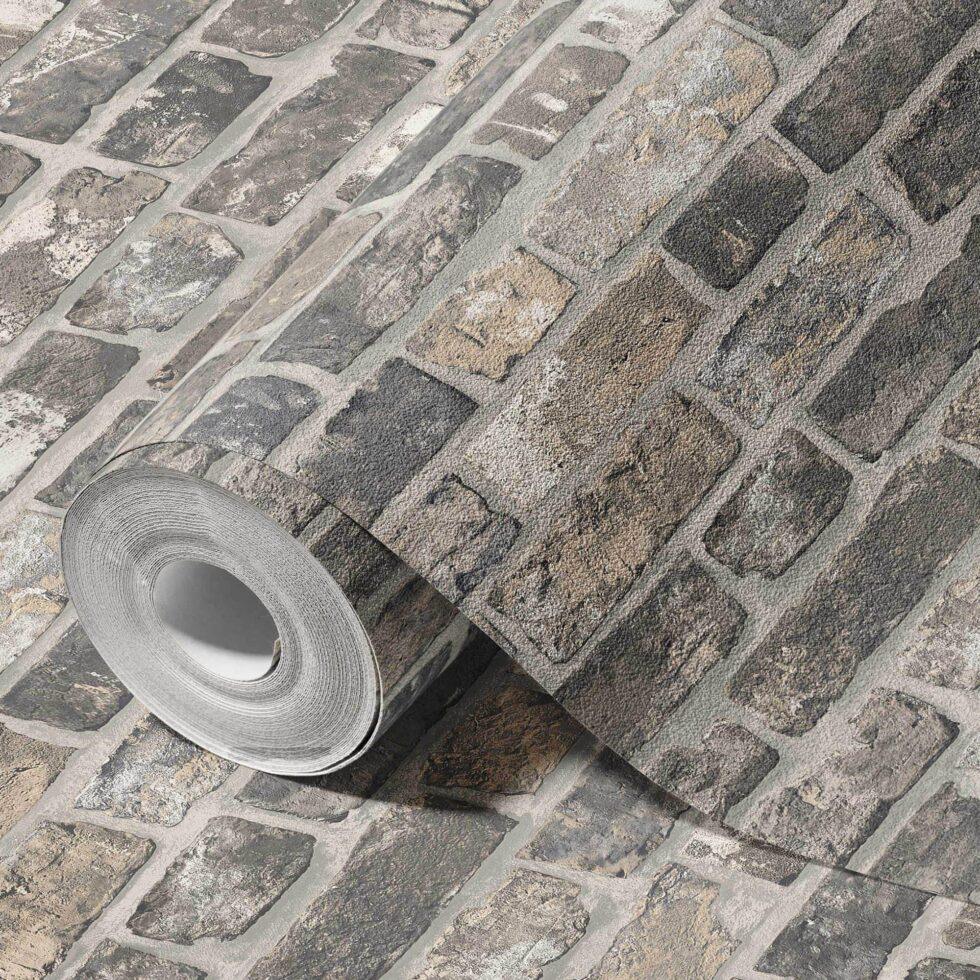 Modern Stone Design Wallpaper Gray Code 23104-3