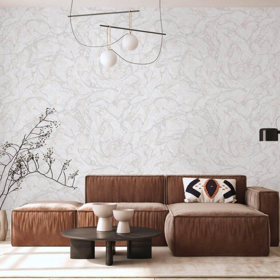 Gold Vein Shaped Design Wallpaper White Code 1503-1 - Image 5