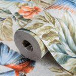 Wallpaper Parrot and Tropical Plant Trend Beige Code 9905-3
