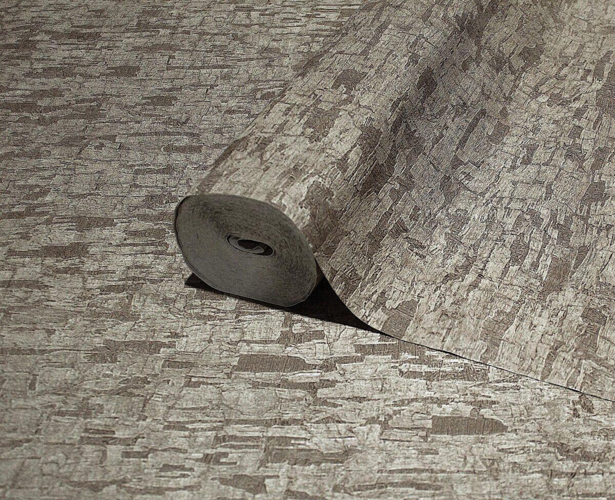Textured Distressed Design Wallpaper Dark Cream Code 23210-4 - Image 1
