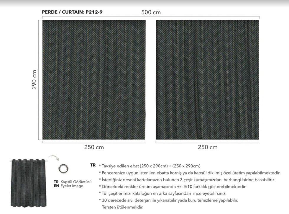 AdaHome Eyelet Curtains Collection Available in a Variety of Martials and Multicoloured - Code P212 - Image 7