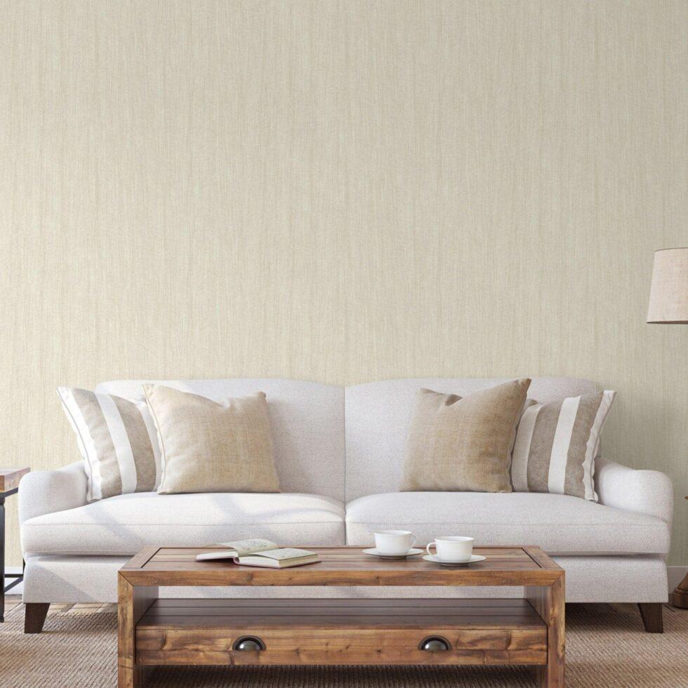 Linen Textile Inspired Subtle Texture Pattern Wallpaper Cream Code 3700-1 - Image 6