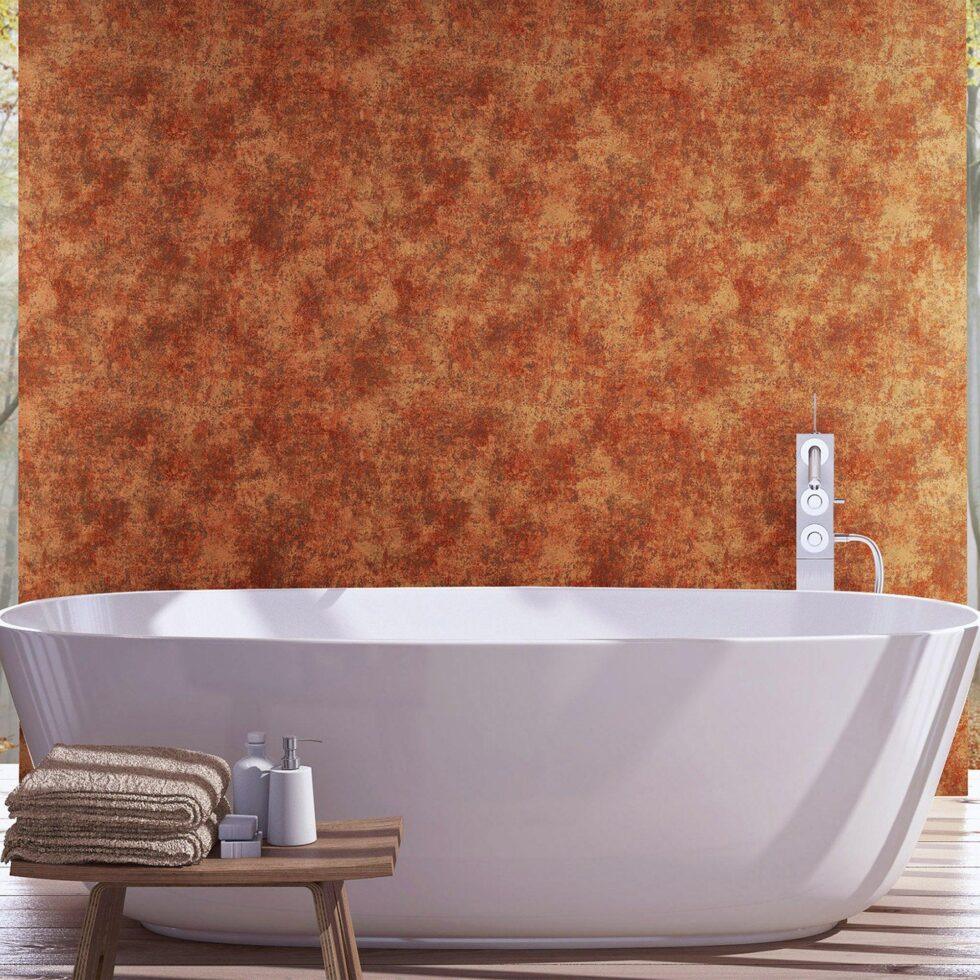 Abstract Plain Fabric Textured Wallpaper Orange Code 3710-5 - Image 3