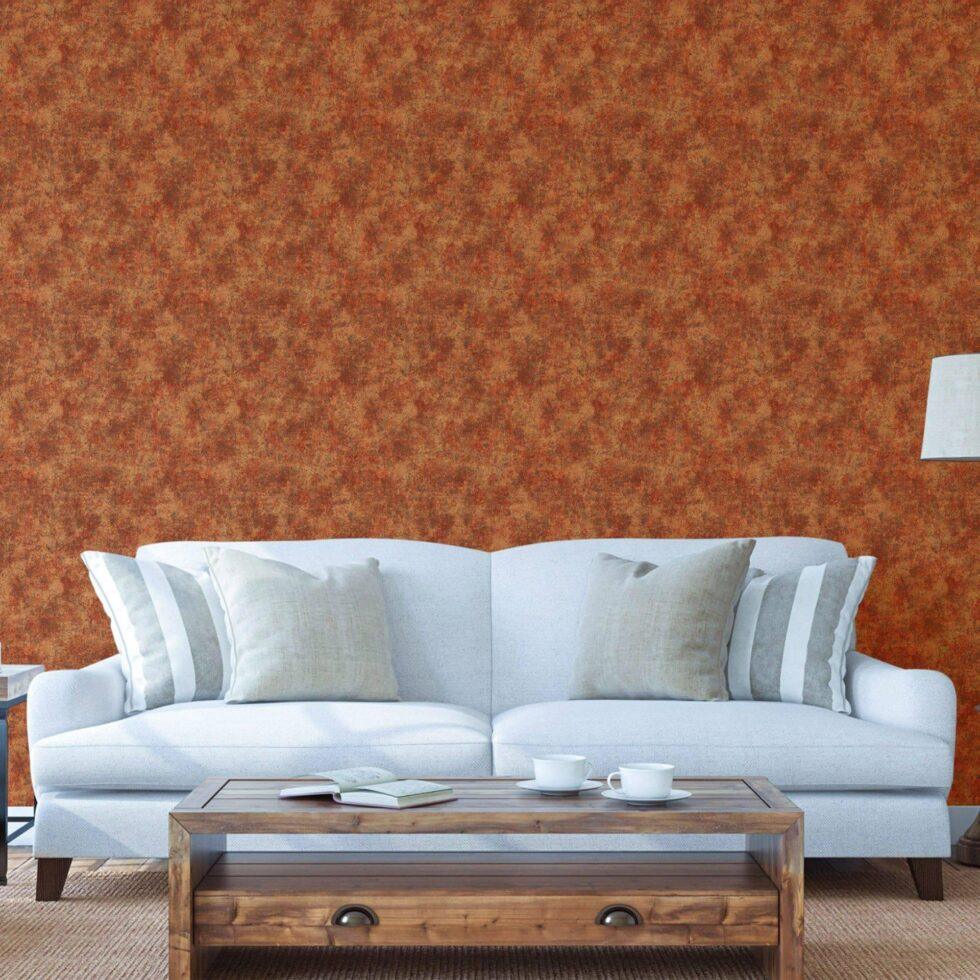 Abstract Plain Fabric Textured Wallpaper Orange Code 3710-5 - Image 2