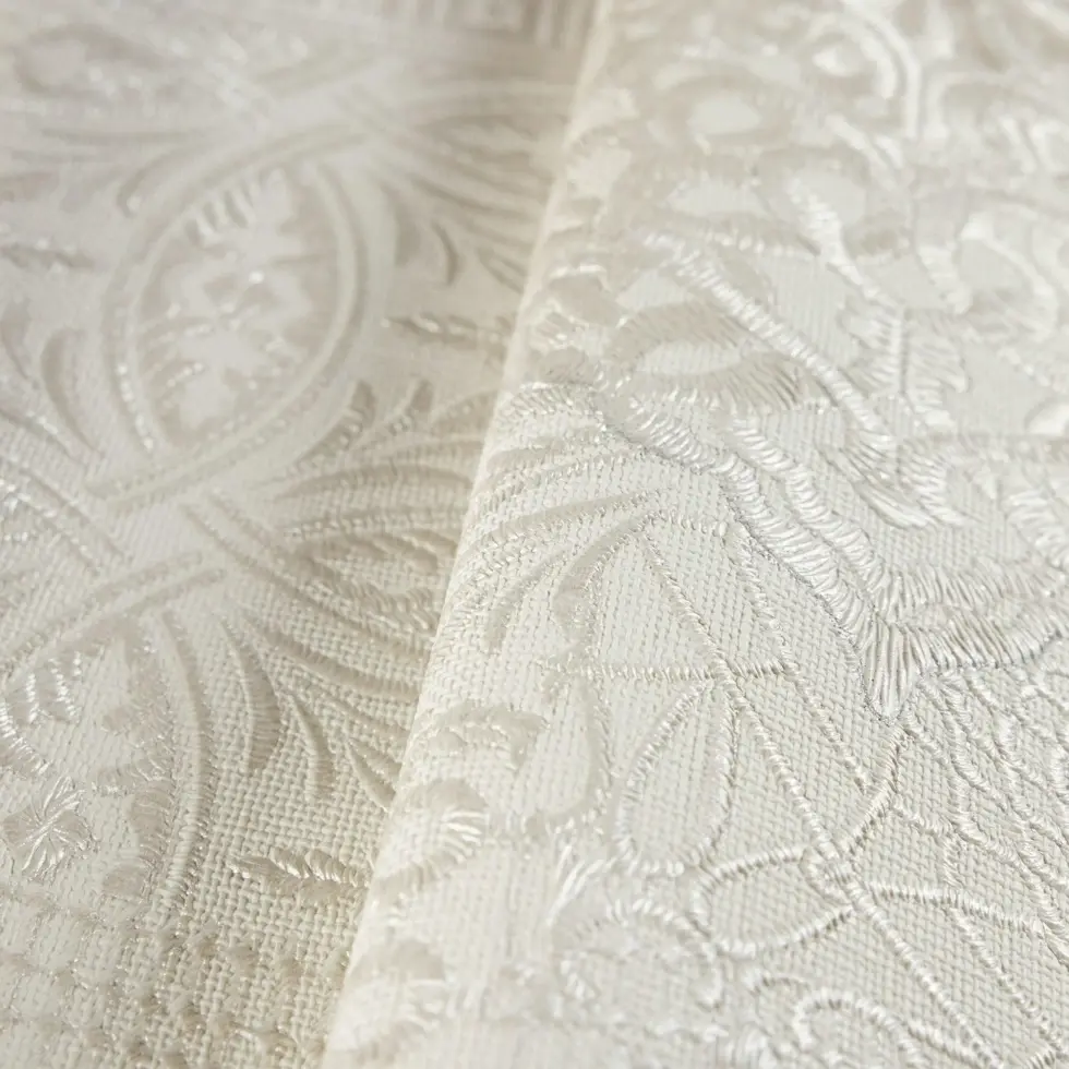 Geometric Damask Design Wallpaper White Code 1409-1 - Image 3