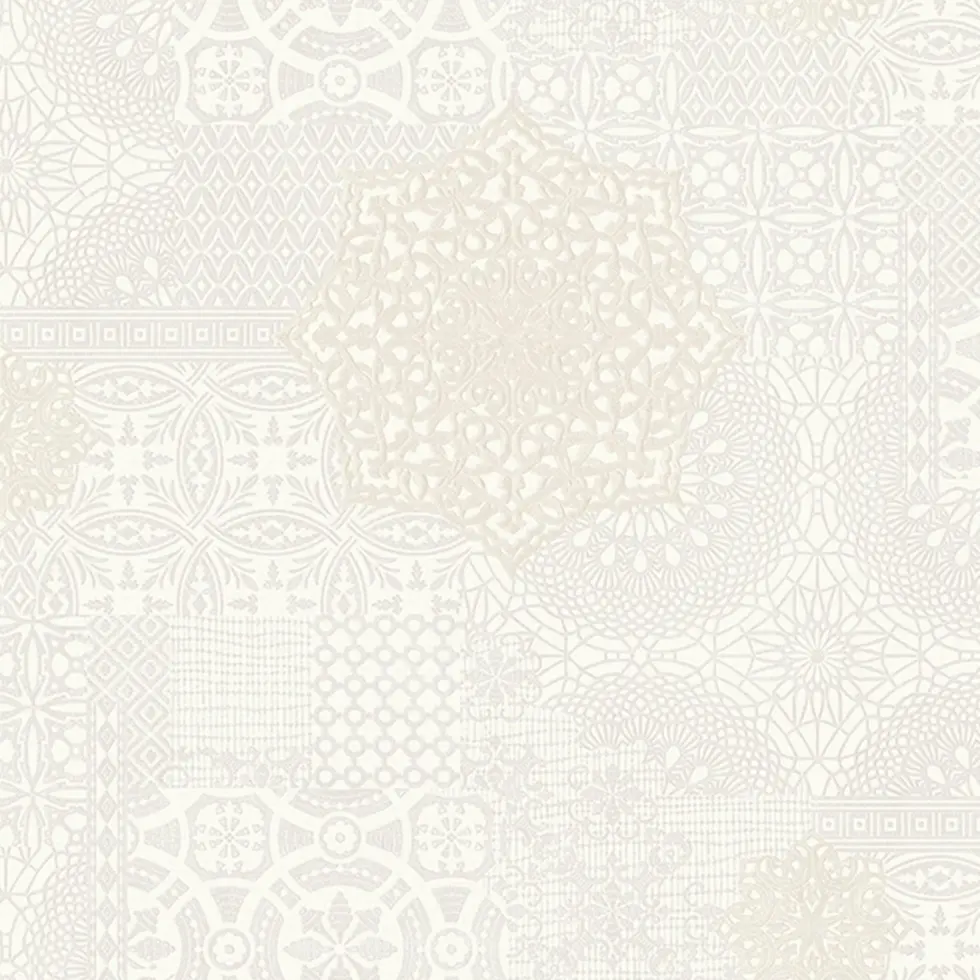 Geometric Damask Design Wallpaper White Code 1409-1 - Image 6