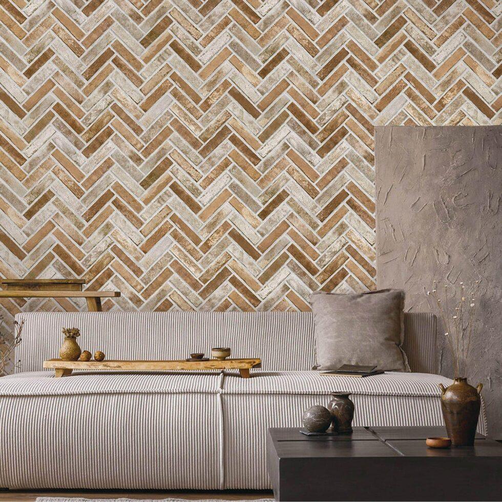 Modern Tile Design Wallpaper Cream Code 23105-3 - Image 6