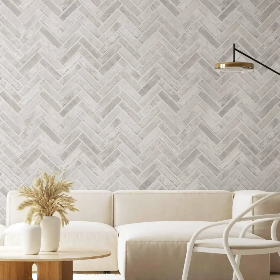 Modern Tile Design Wallpaper White Code 23105-1 - Image 6