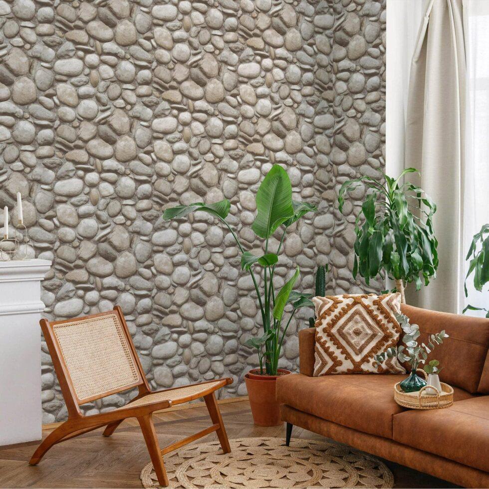 Modern Stone Design Wallpaper Cream Code 23113-1 - Image 2