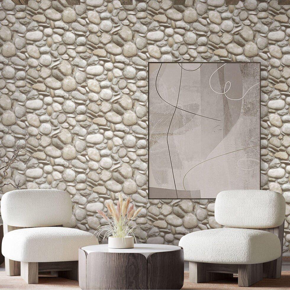 Modern Stone Design Wallpaper Cream Code 23113-1 - Image 5