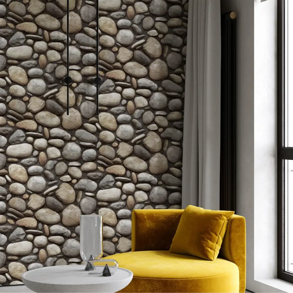 Modern Stone Design Wallpaper Gray Code 23113-3 - Image 2