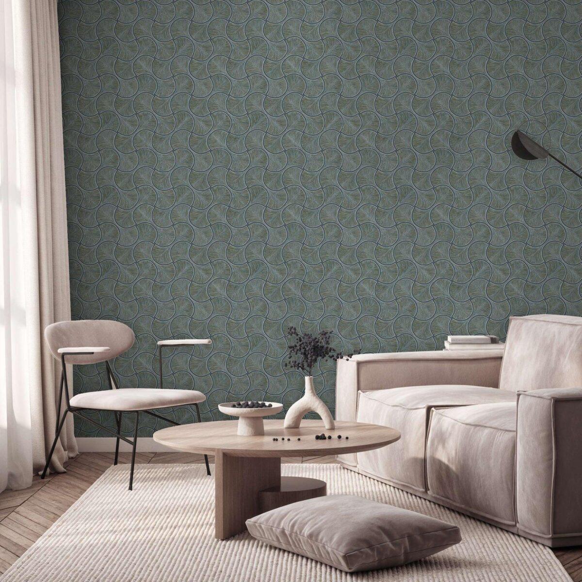 Geometric Design Wallpaper Green Code 23201-6 - Image 2