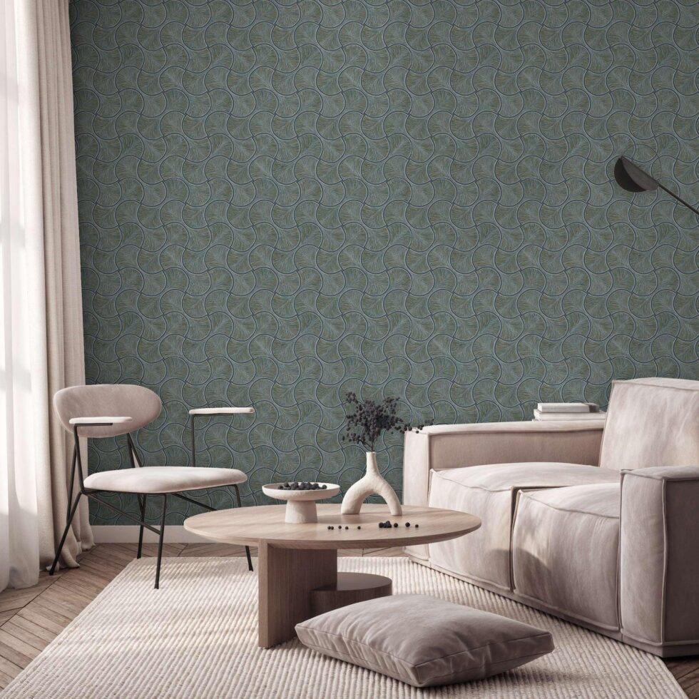 Geometric Design Wallpaper Green Code 23201-6 - Image 2