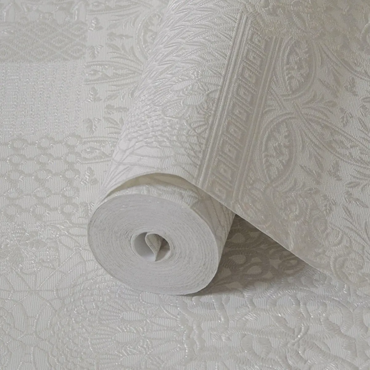 Geometric Damask Design Wallpaper Silver Code 1409-2 - Image 1