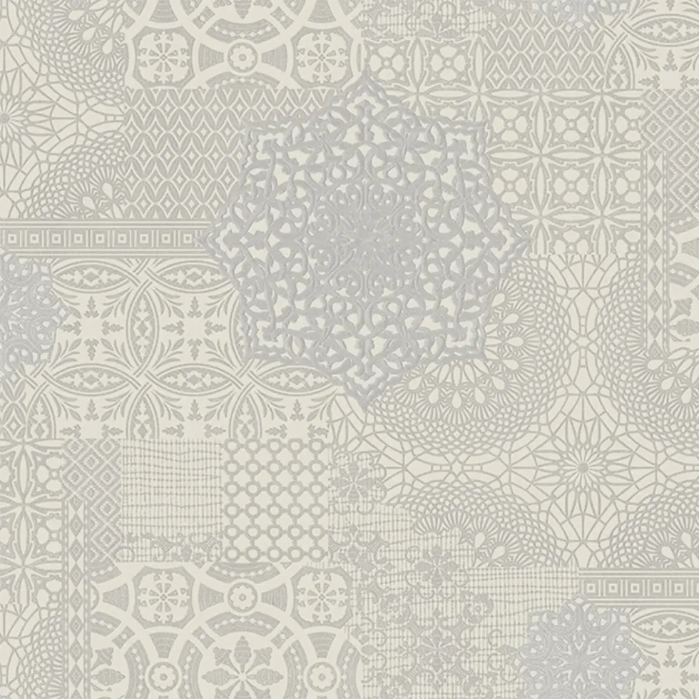 Geometric Damask Design Wallpaper Silver Code 1409-2 - Image 5