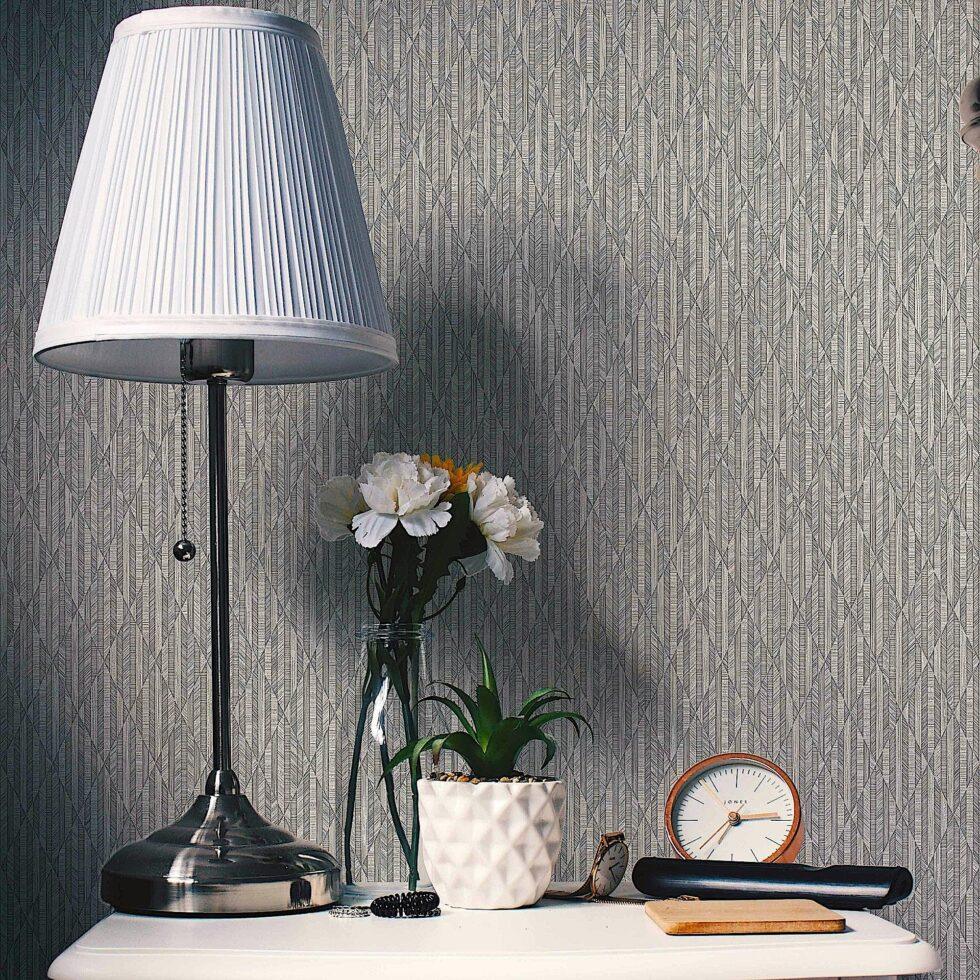 Striped Geometric Design Wallpaper Light Gray Code 23205-3 - Image 2
